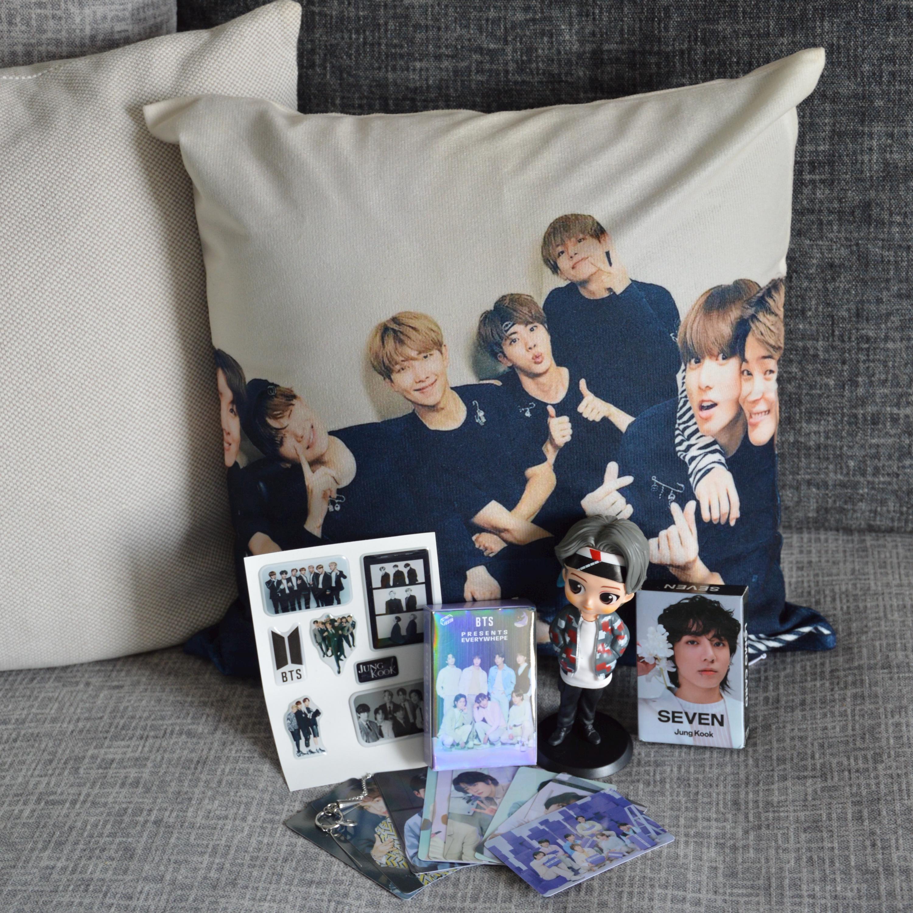 Exclusive BTS Gift Set: Acrylic Figure, Stickers, Cards
