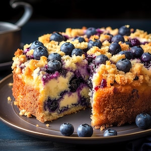 BEST RECIPE für Blaubeer Frischkäse Kaffee Kuchen, Download PDF, Kuchenrezept, Baby- oder Brautparty, Feiertagsfrühstück, Nachmittagstee