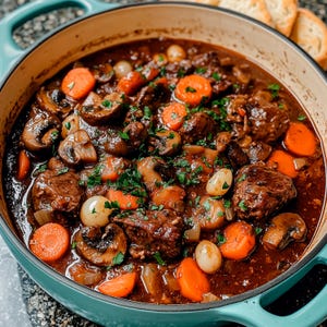 Bestes langsam gekochtes Rinds-Bourguignon-Rezept, PDF-Download, Rindsrezept, Dinner-Parties, Meal Prep, Weihnachten, Silvester, Valentinstag