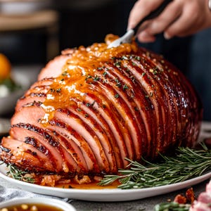 Impression de la meilleure recette de jambon des Fêtes - préférée de la famille | Glaçage à l'érable et au bourbon