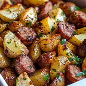 BEST RECIPE for Smoked Sausage and Potato Bake, Download PDF, Weeknight Dinners, Potlucks, Family Gatherings, Easter, Father’s Day, Game Day
