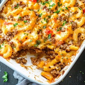 BEST RECIPE For Cheesy Hamburger Casserole, PDF Download, Weeknight Dinners, Potlucks, Family Gatherings, Meal Prep, Father’s Day, Game Day