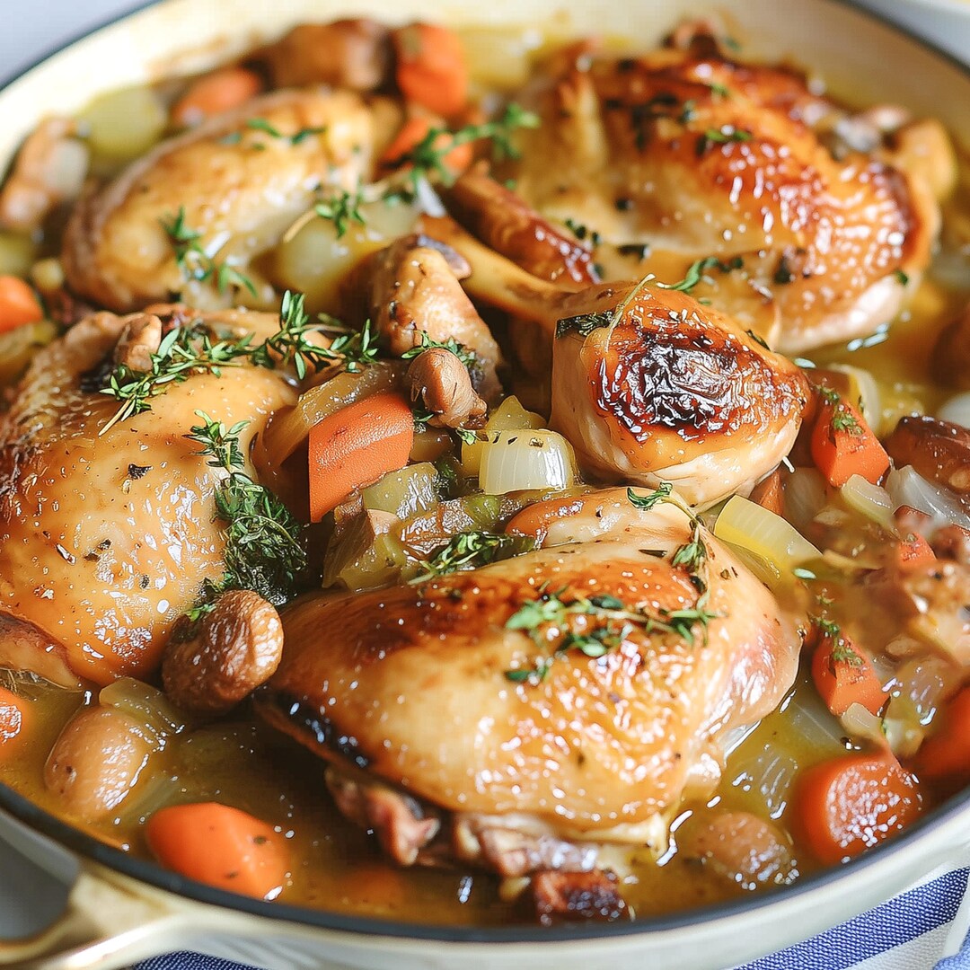 Homemade Coq Au Vin Blanc Dish Classic French Chicken Recipe Il N61d