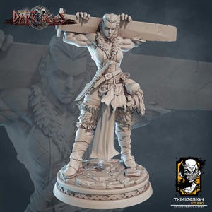 Female Barbarian Miniature: ABS-Like Resin RPG Figure