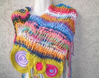 Original Pattern Freeform  Crochet PDF Capelet Scarf Freestyle Easy INSTANT DOWNLOAD