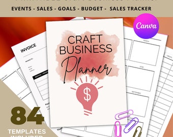 PRINTABLE Craft Business ORANGE SAND Planner Template Bundle Small Business Home Business Planner Craft Order Form  Organize Handmade Log