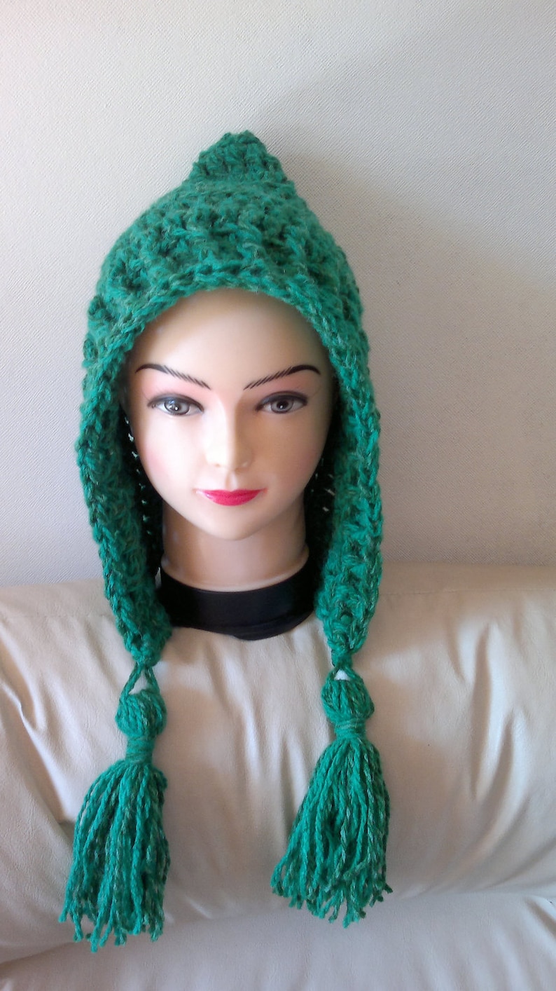 Crochet Pixie Hood Hat With Tassel Pattern for Beginners All Etsy UK