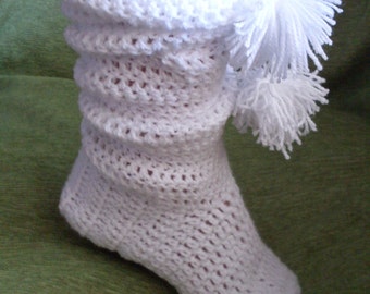 Crochet Pattern boots slippers Number 35  girls ladies women sizes ankle high, knee high with Pom Pom INSTANT DOWNLOAD