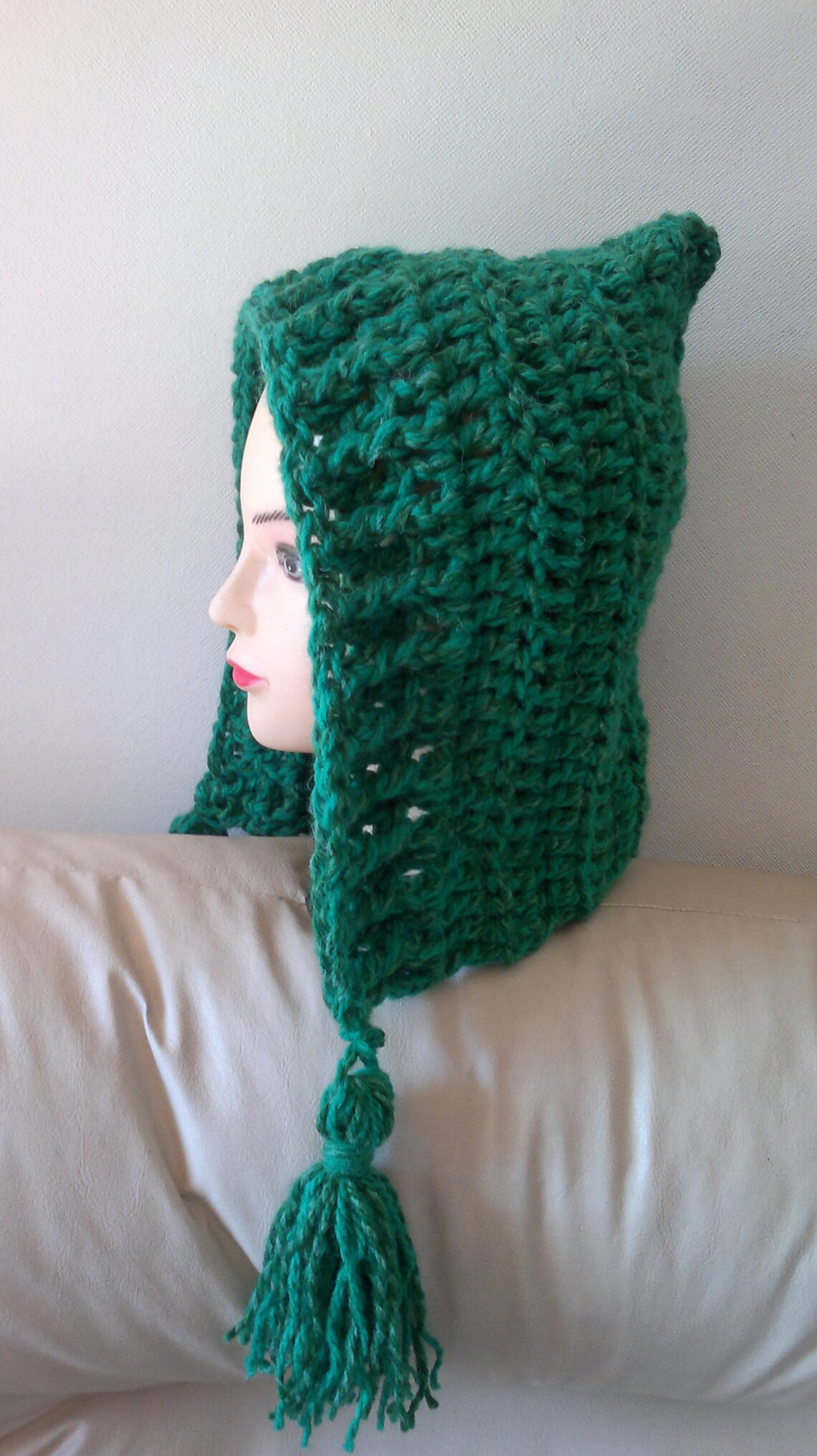 Crochet Pixie Hood Hat With Tassel Pattern for Beginners All Etsy