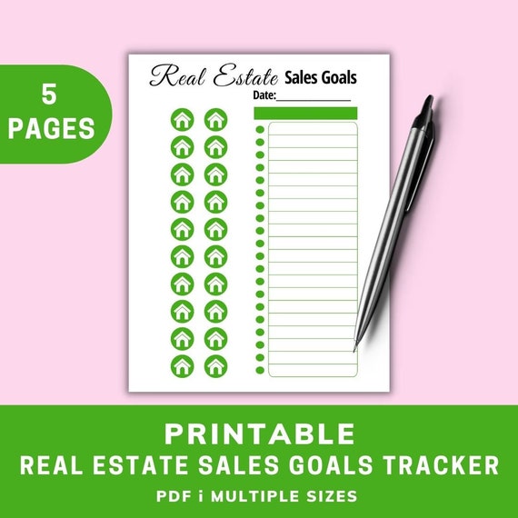 Real Estate Goal Chart Printable 20 Homes Goal Sheet Realtor Etsy