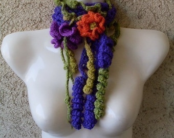 Pattern  02  Crochet Freeform Scarf Fashion Accessory - Corkscrew Stitch - Necklace - Scarflette - Collar INSTANT DOWNLOAD