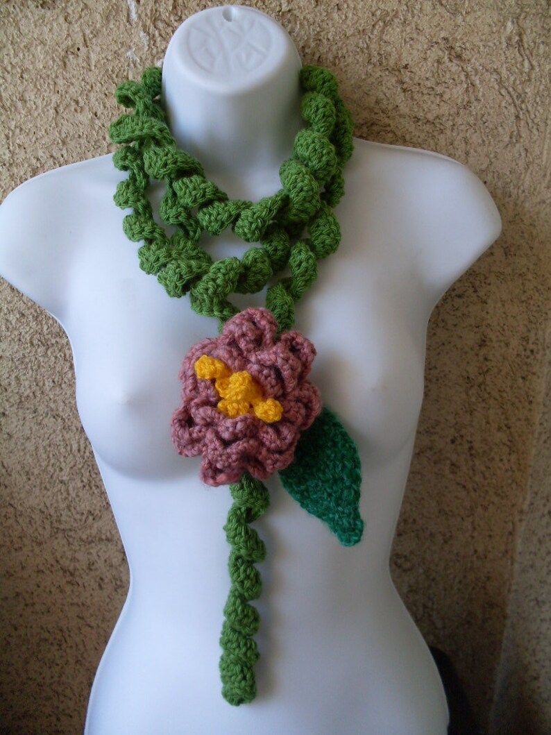 PATTERN pdf File 31 Crochet Green Curly Scarf Big Pink Etsy