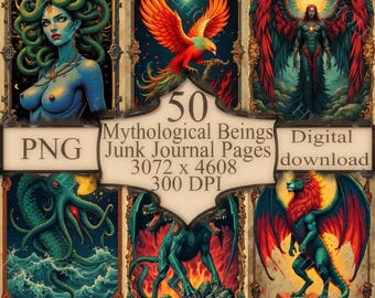 Fantasy Beasts Illustration Pack: Mythical Creatures Art for Journals (Digital Download)