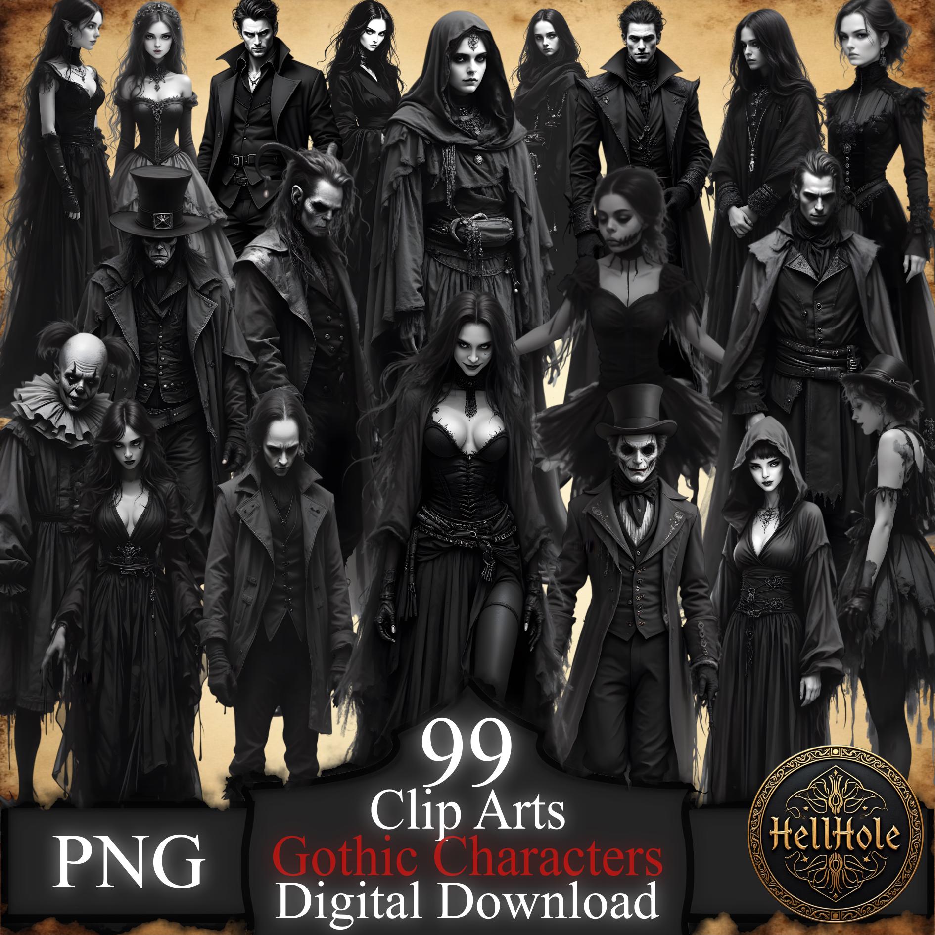 Gothic Characters Clipart Bundle. Digital Download - Etsy