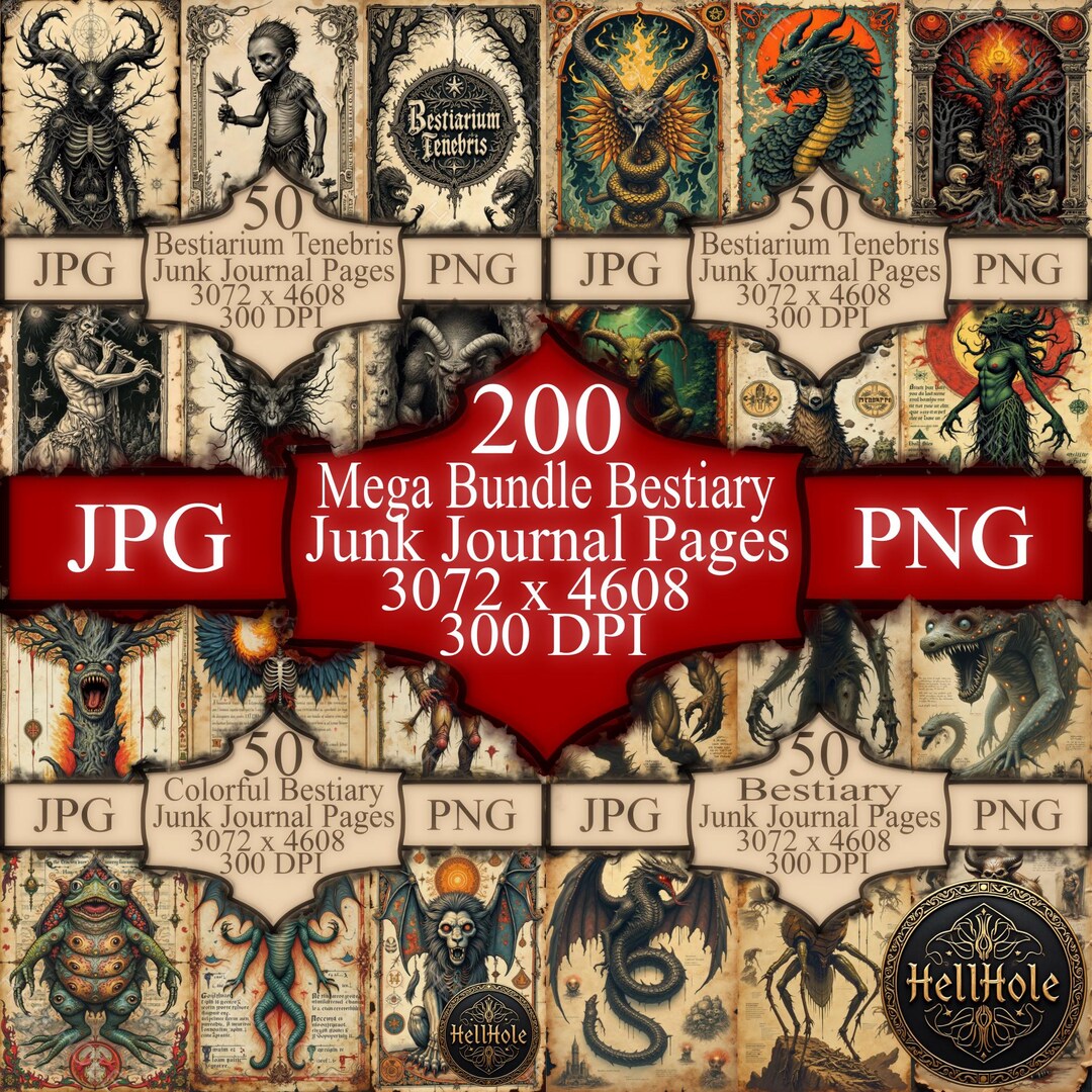 Complete Fantasy Bestiary Bundle With Detailed Monstrous Creature Art ...