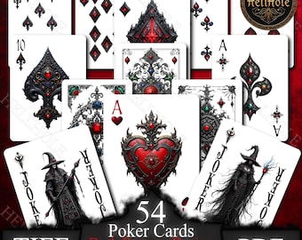 Dark Fantasy Poker Card Set – Infernal Gothic Designs (Digital Download)