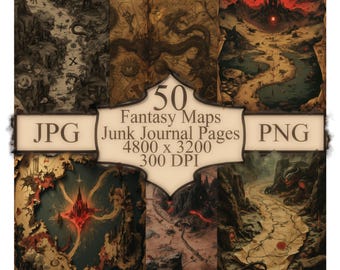 50 Unique Fantasy Map Illustrations: D&D Worldbuilding Art (Digital Download)