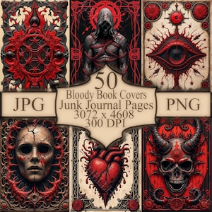 Láminas para portadas de libros de terror sangriento: Diseños con textura de tinta (Descarga digital)