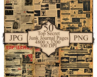 Top Secret Document Art Pack: 50 Spy-Themed Designs (Digital Download)