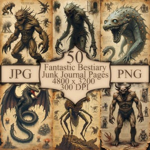Fantasy Bestiary Art Pack – 5 Illustrations of Mythical Beasts, Legendary Monsters & Dark Fantasy Creatures