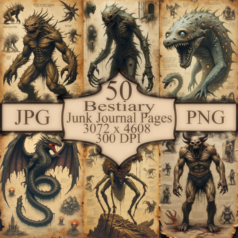 Complete Fantasy Bestiary Bundle With Detailed Monstrous Creature Art ...