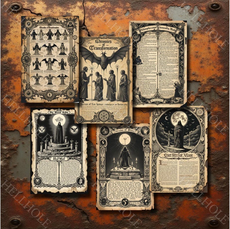 Vampiric Grimoire: 50 Gothic Illustrations for Junk Journals (Digital Download) image 3