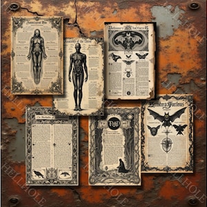 Vampiric Grimoire: 50 Gothic Illustrations for Junk Journals (Digital Download) image 5