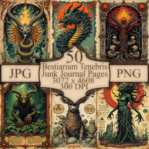 Vintage Fabelwesen Clipart: Illustrationen (Digitaler Download)