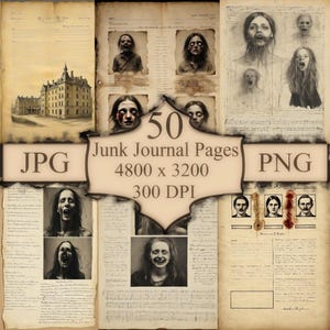 Haunted Asylum Images: Macabre Mad Patients, Spooky Digital Art (PDF Download