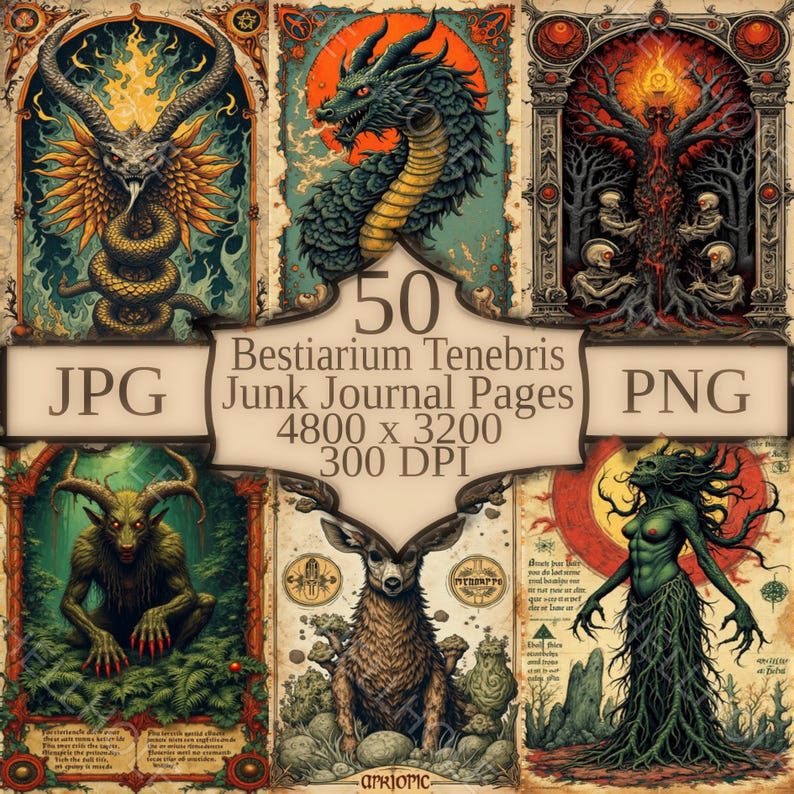 Mythical Bestiary Mega Bundle – 200 Fantasy Creature Illustrations ...