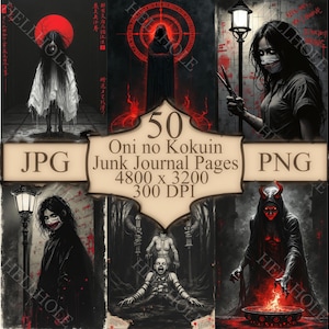 50 Dark Oni and Demon Illustrations - Sinister Spirit Artwork from Japanese Folklore for Fantasy, Horror, and Occult Themed Projects