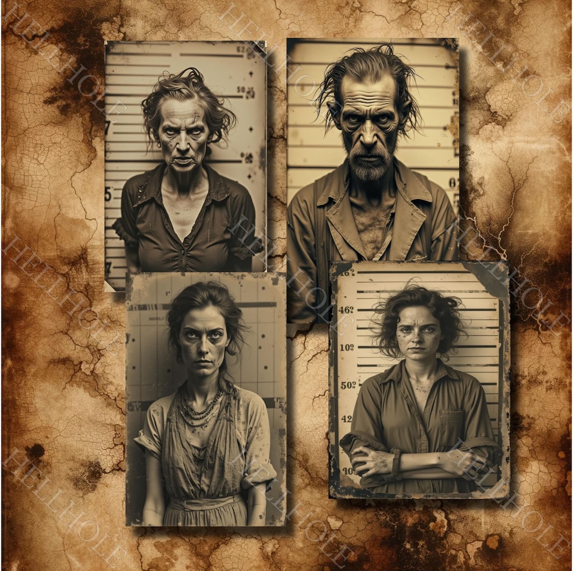 Crime &amp; Punishment: 50 Mugshot Illustrations – Vintage Police Records ...