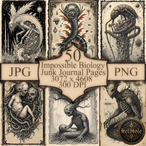 Surreal Biology Illustrations: Anatomical Horror Art Prints (Digital Download)