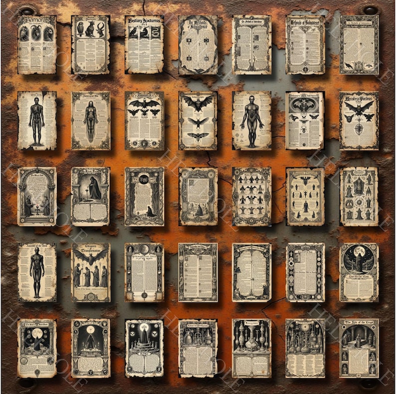 Vampiric Grimoire: 50 Gothic Illustrations for Junk Journals (Digital Download) image 6