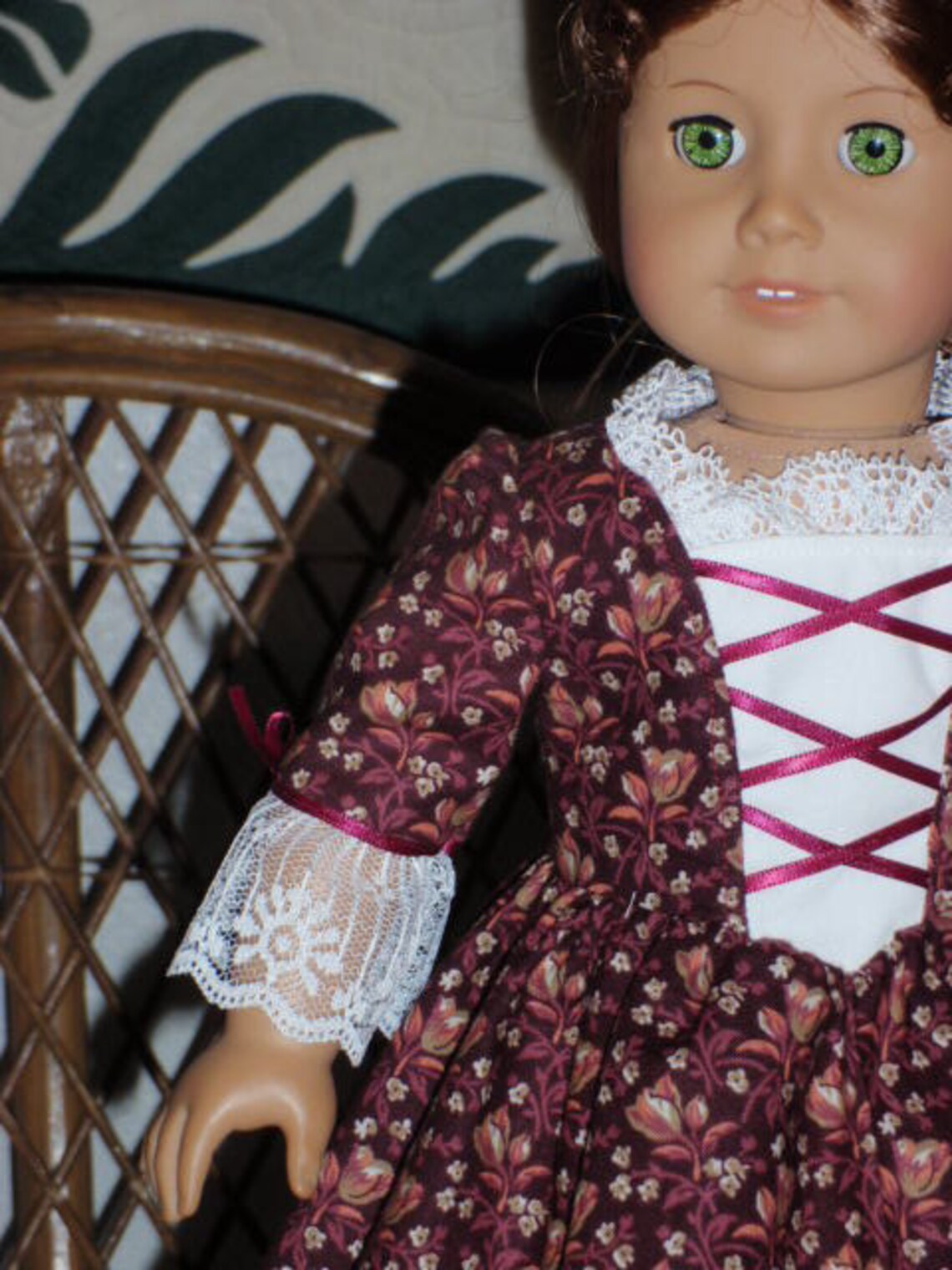 1770s Colonial Gown Dress & Pinner Cap for American Girl Etsy