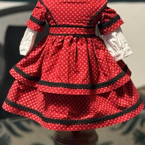 Mid 1800s Civil War Era Dress for 18 inch doll