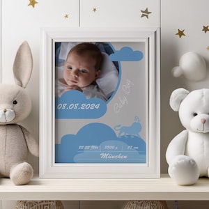 Personalisierte Geburtsposter mit Sternzeichen, perfekt als Geschenk für frischgebackene Eltern oder zur Dekoration im Kinderzimmer!