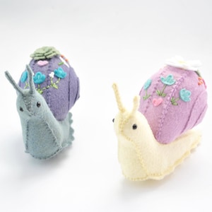 DIY Snail Plush Sewing Pattern & SVG Cut Files, Hand Stitching and Embroidery Project image 1