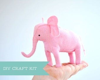 Pink Elephant Craft Kit - Stuffed Animal Sewing Project