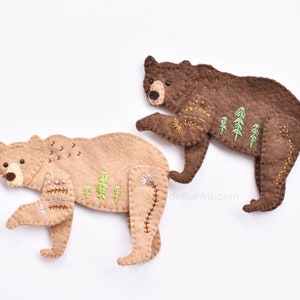 Woodland Bear Felt Ornament Sewing Pattern PDF & SVG image 1