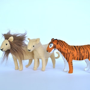 Lion and Tiger Felt Animal Pattern PDF & SVG Files - Make Your Own Stuffed Animals