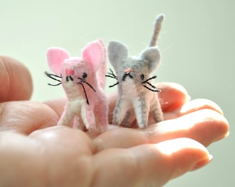 DIY Felt Miniature Animals Tiny Kitten Sewing Pattern