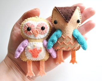 DIY Owl Felt Ornament Kit * DIY Sewing Craft Kit * Make Your Own Owl Ornaments