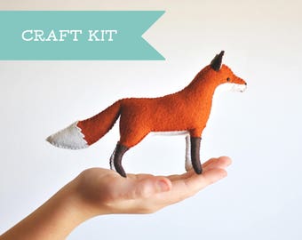 Stuffed Fox Felt Animal Craft Kit - Stuffed Animal Sewing Project