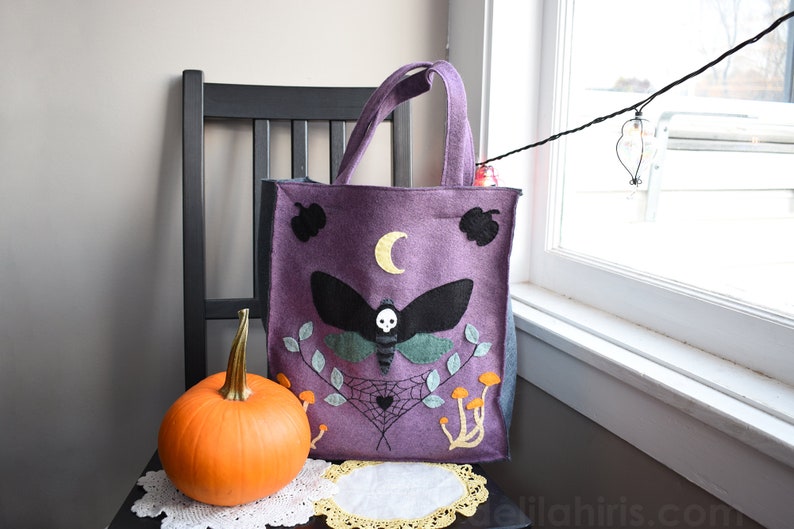 DIY Trick Or Treat Bag Woodland Deaths Head Moth image 2