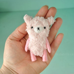 cute pink vintage teddy bear handmade pdf sewing pattern