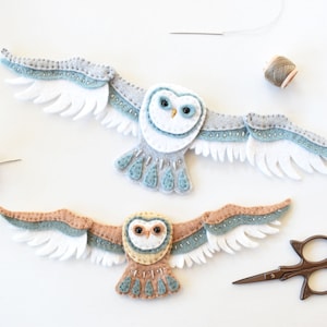 Woodland Owl Felt Ornament Sewing Pattern PDF & SVG