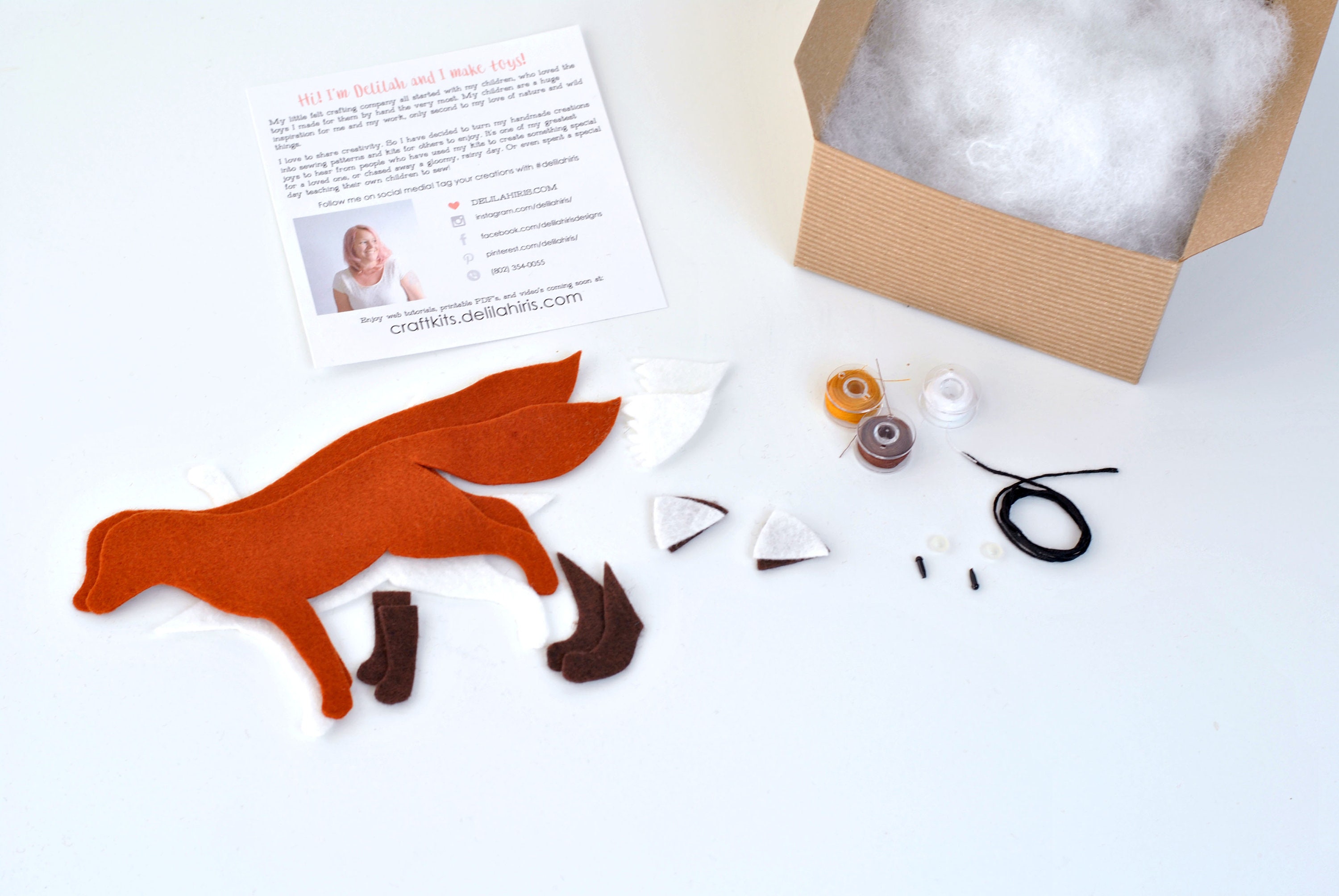 Stuffed Fox Felt Animal Kit Stuffed Animal Sewing Kit. Etsy