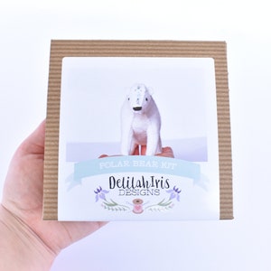 Polar Bear DIY Hand Sewing & Embroidery Kit Felt Stuffed Animal Kit image 4