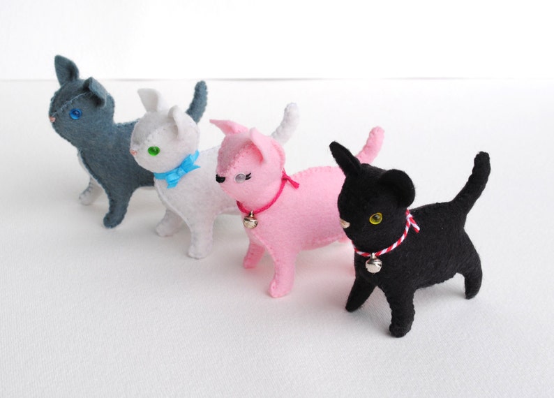 Felt Stuffed Cat Sewing Pattern. Mini felt Animal PDF Stuffed Animal Pattern. SVG File. image 3